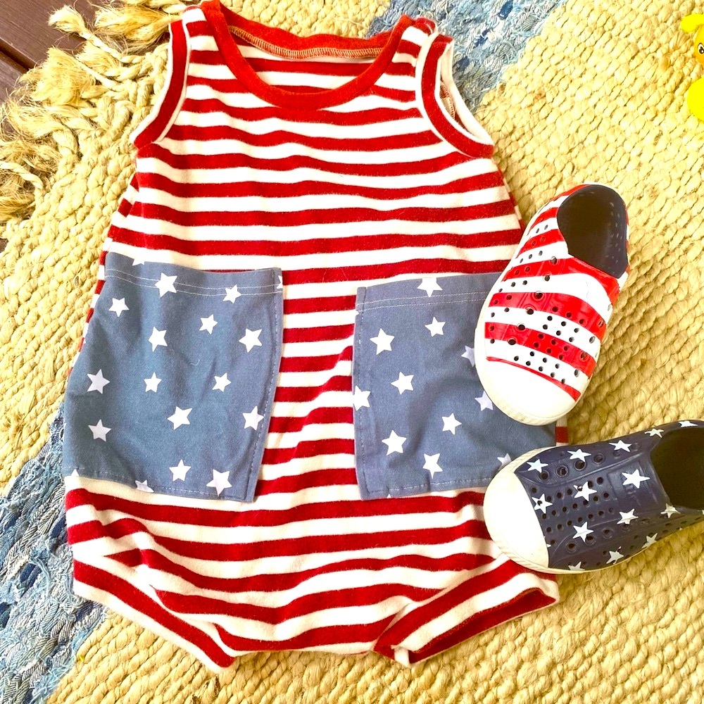 ❤️Romper Addict Stars and Stripes ❤️🇺🇸💙